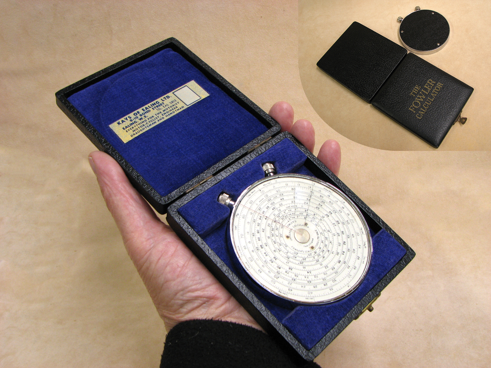 1940's Fowler's Universal calculator in presentation case